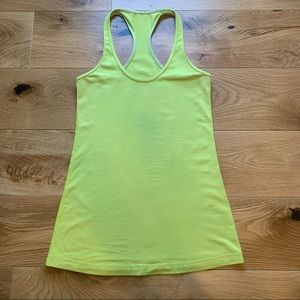Lululemon racerback athletic tank top. Size 6. Bright yellow.